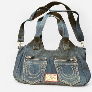 True Religion Dark Blue Denim Shoulder Bag